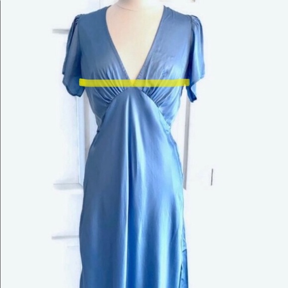 CAPULET blue Hermosa Bias Cut Midi Dress L - Picture 10 of 10